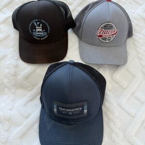 Travis Mathew Black, Gray, and Blue Hats